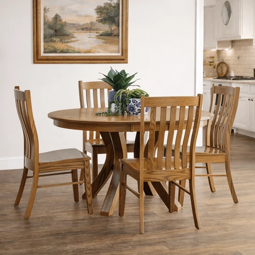 Amish Carlisle Round Expandable Dining Table — product view