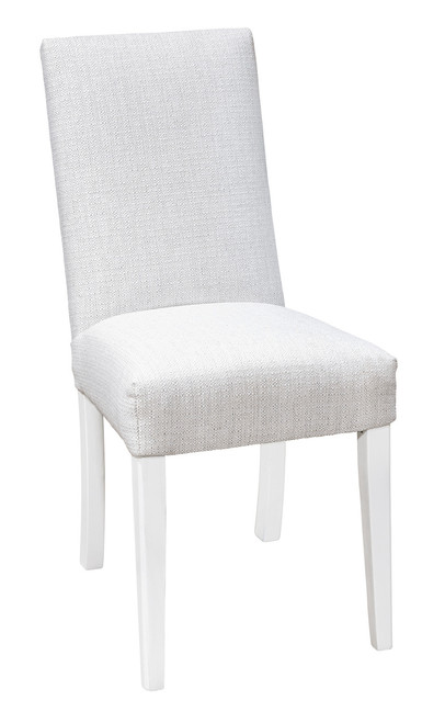 Winona side dining chair, photographed wood and upholstery