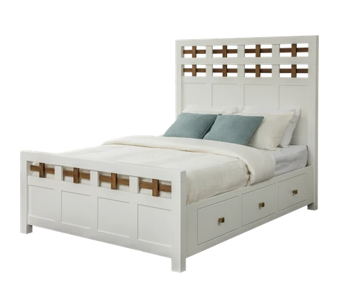 124 Series_Alto_Queen Bed_with 6 Drawer Rails.png — actual manufacturer photograph; see description for pictured model scope