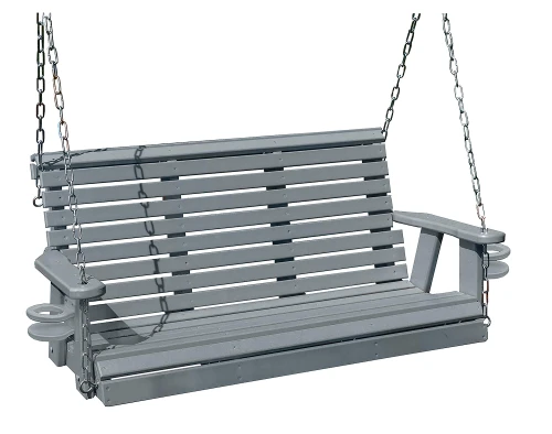 Ecommersify Inc Lancaster Rollback HDPE Poly Porch Swing with Cup Holders, Signature Colors, Amish Made in USA