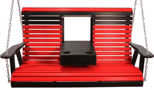 Ecommersify Inc Rollback HDPE Poly Porch Swing with Flip-Up Cup Holders, Amish Made in USA