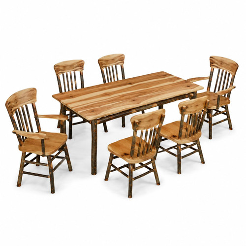 Ecommersify Inc 5-Foot Hickory Farmhouse Dining Table and Chair Set, Amish Made in USA
