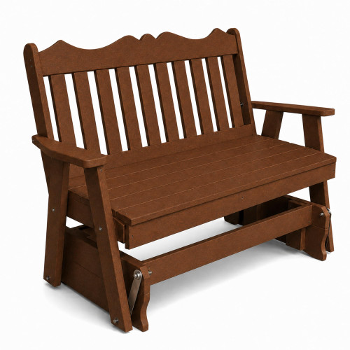 Ecommersify Inc Estate Crown HDPE Poly Outdoor Glider Bench, Amish Made in USA
