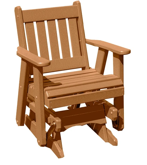 Ecommersify Inc 2-Foot Mission HDPE Poly Glider Chair, Solid Colors, Amish Made in USA