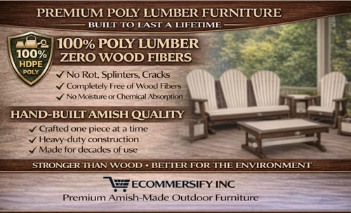 Ecommersify Inc 2-Foot Mission HDPE Poly Glider Chair, Solid Colors, Amish Made in USA