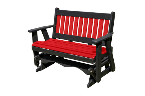Ecommersify Inc Mission HDPE Poly Outdoor Glider Bench, Amish Made in USA