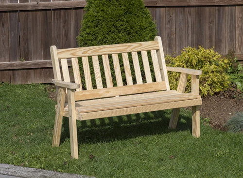 Ecommersify Inc Mission Pressure Treated Pine Garden Bench, Amish Made in USA