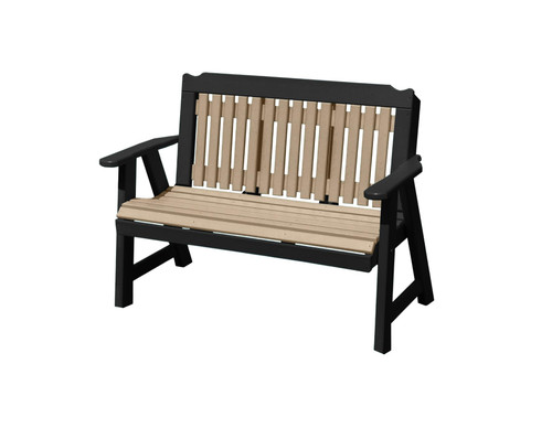 Ecommersify Inc Logan HDPE Poly Garden Bench, Black Frame, Amish Made in USA
