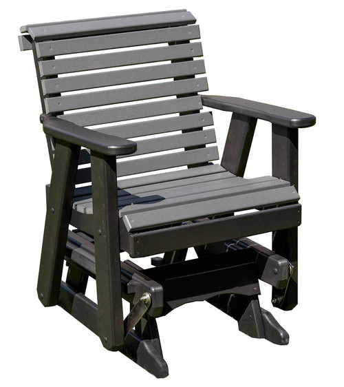 Ecommersify Inc 2-Foot Rollback HDPE Poly Glider Chair with Cup Holders, Amish Made in USA