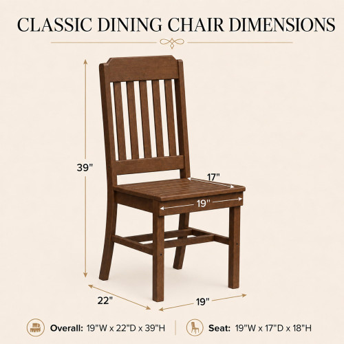 Ecommersify Inc Traditional HDPE Poly Outdoor Dining Chair, Amish Made in USA
