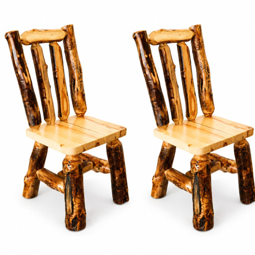Ecommersify Inc Rustic Colorado Aspen Wood Dining Chair, Amish Made in USA