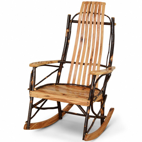 Ecommersify Inc Rustic Hickory 7-Slat Rocking Chair, Amish Made in USA