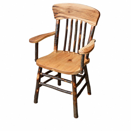 Ecommersify Inc Hickory Panel Back Captain's Dining Armchair, Amish Made in USA