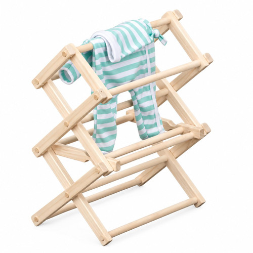 Ecommersify Inc Solid American Maple Folding Clothes Drying Rack, Amish Made in USA