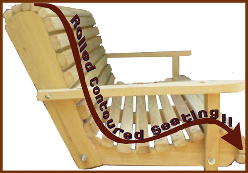 Ecommersify Inc 5-Foot Cypress Rollback Porch Swing with Flip-Up Cup Holder Console