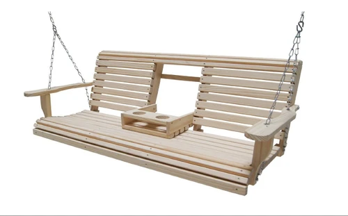 Ecommersify Inc 5-Foot Cypress Porch Swing with Flip-Up Cup Holder
