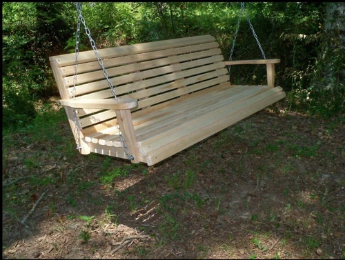 Ecommersify Inc 5-Foot Cypress Rollback Porch Swing with Comfort Springs
