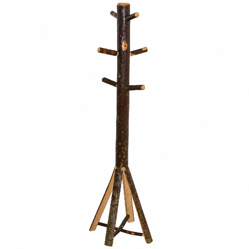 Ecommersify Inc Rustic Hickory Split Base Coat Tree, Amish Made in USA