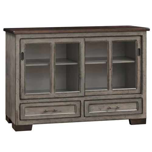 Hudson Amish Solid Wood Sliding Glass Door Server — product view 2
