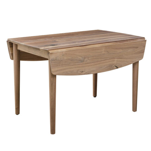 Amish 48" Rustic Walnut Portage Drop Leaf Table and 4 London Black Side Chairs — product view 2