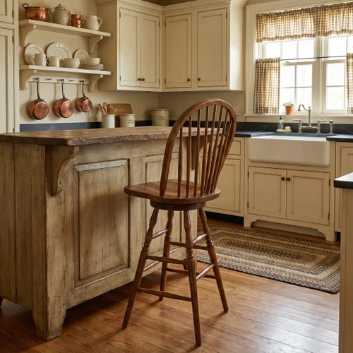 Amish 9 Spindle Windsor Spindle Swivel Bar Stool — product view