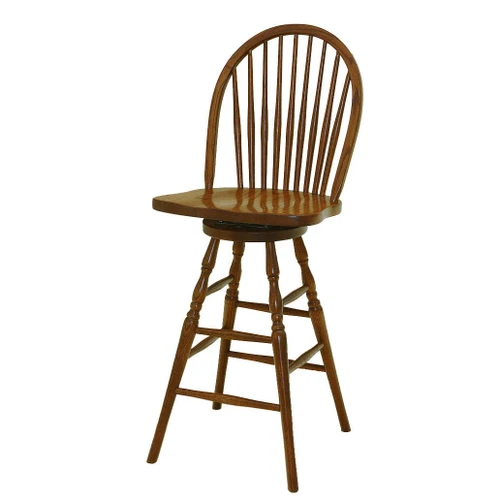 Amish 9 Spindle Windsor Spindle Swivel Bar Stool — product view 2