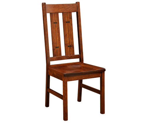 Amish Dixon Wood Dining Chair w/ Bow Tie Inlays — product view 2