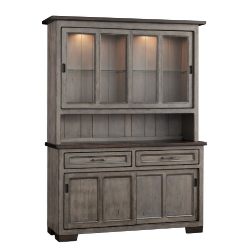 Hudson Amish Solid Wood 63" Sliding Door Hutch — product view 2