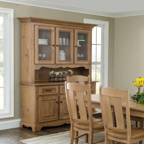 Amish Jasper 3-Door Solid Wood Dining Room China Hutch — product view