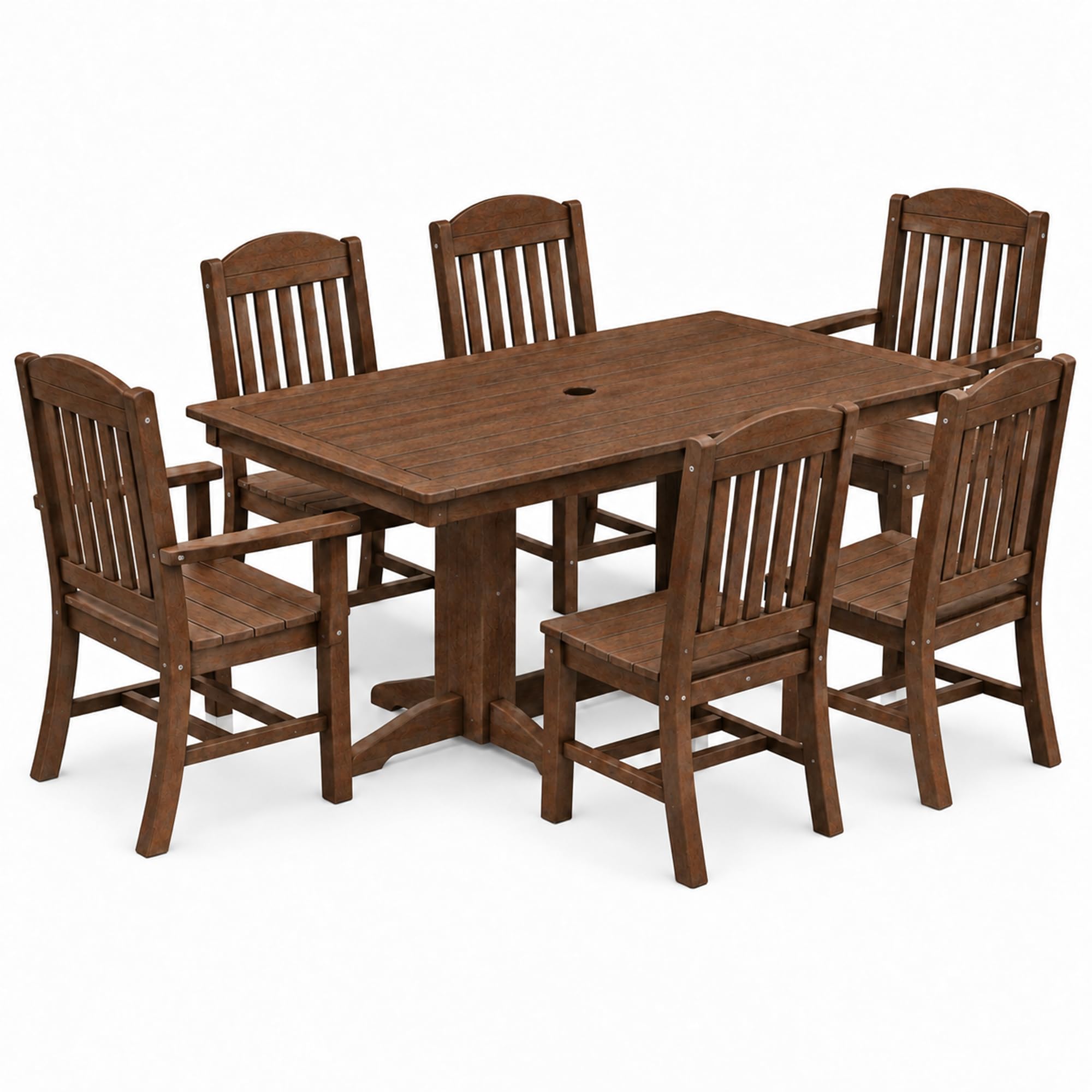 HDPE poly lumber dining table with coordinating chairs