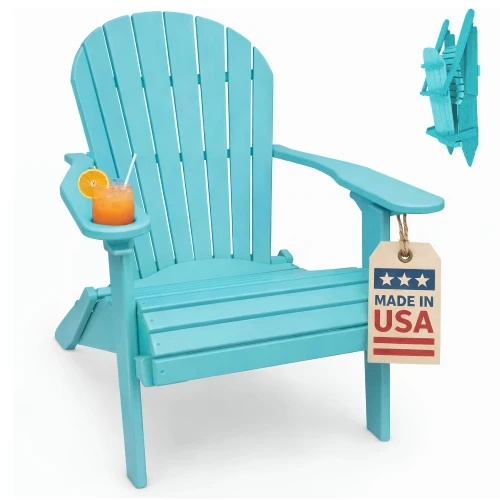 A poly lumber Adirondack chair