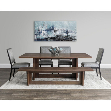 Sophia 84" 6pc Walnut Dining Room Set | Handmade Amish Solid Wood Furniture with Heirloom Quality Craftsmanship, Made in USA