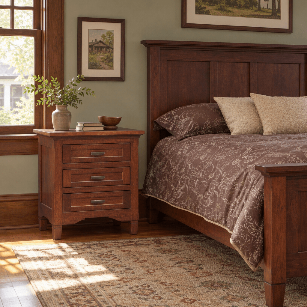 Amish Lexington 3-Drawer Nightstand — actual product photograph