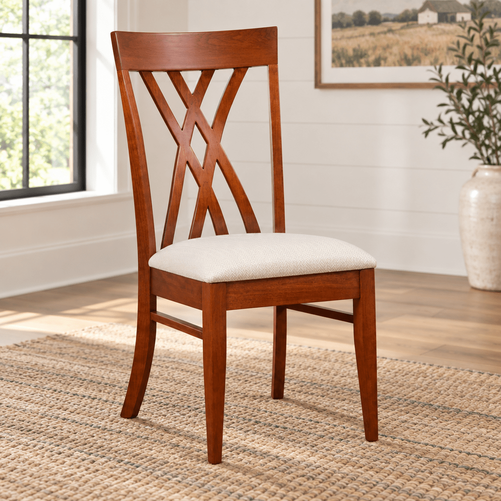Amish Oleta Double X Back Dining Chair — actual product photograph