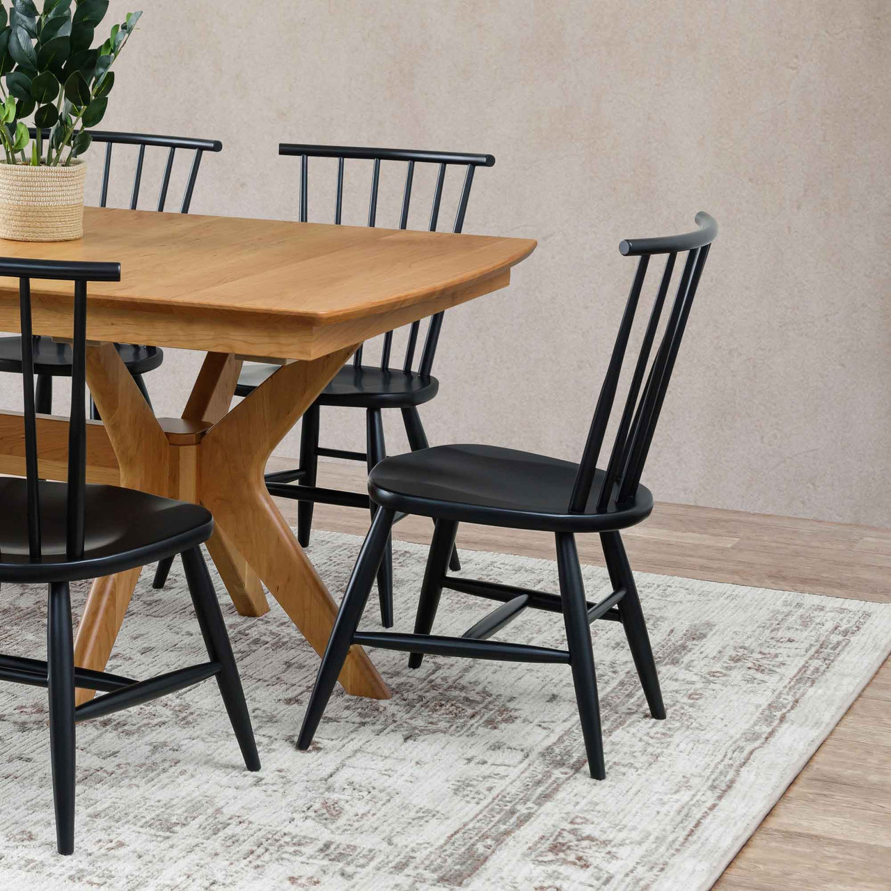 Amish Barrington Modern Solid Wood Windsor Chair — actual product photograph