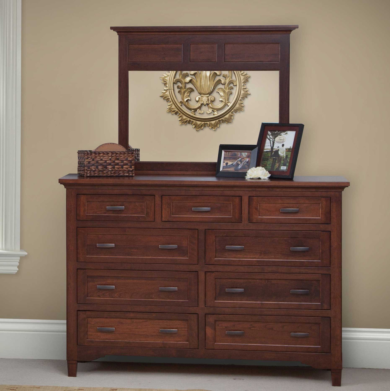 Amish Lexington High 9 Drawer Dresser — actual product photograph