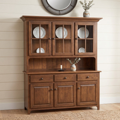 Plymouth 3-Door Hutch | Handmade Amish Solid Wood Furniture with Heirloom Quality Craftsmanship, Made in USA
