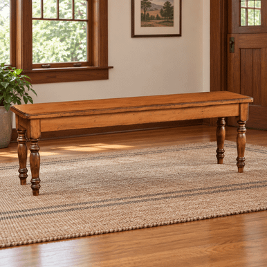 Jasper Turned Leg Dining Bench | Handmade Amish Solid Wood Furniture with Heirloom Quality Craftsmanship, Made in USA