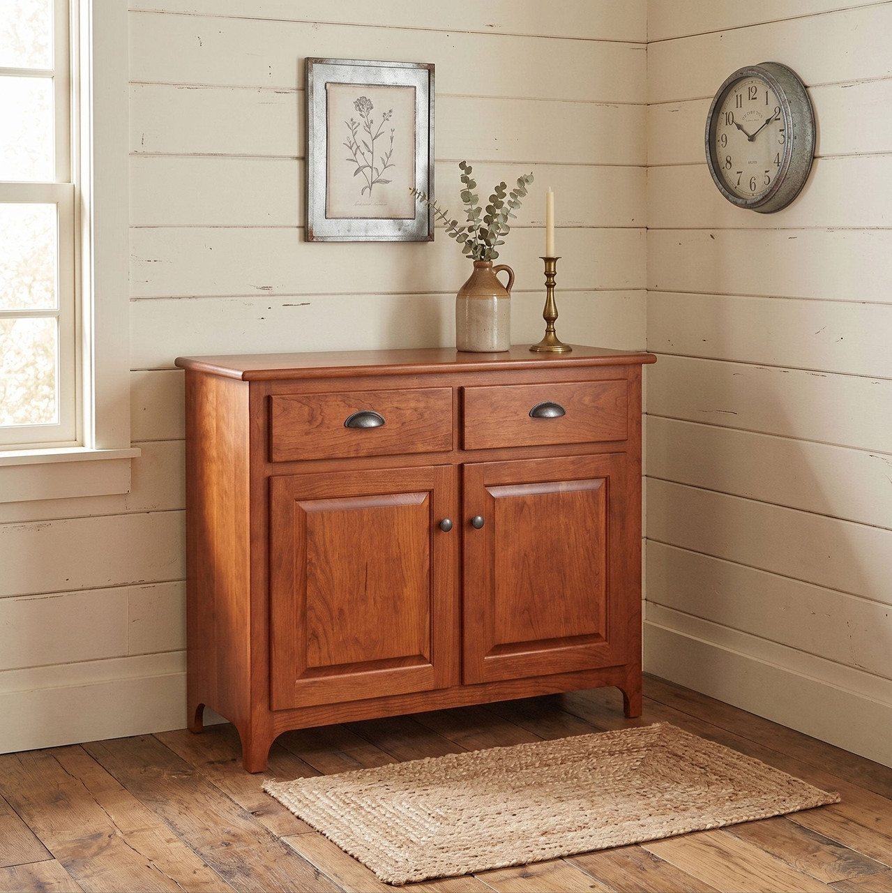 Plymouth Amish Solid Wood 2 Door Buffet — actual product photograph