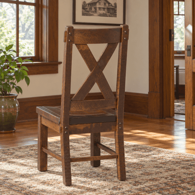 Denver Rustic Dining Chair | Handmade Amish Solid Wood Furniture with Heirloom Quality Craftsmanship, Made in USA