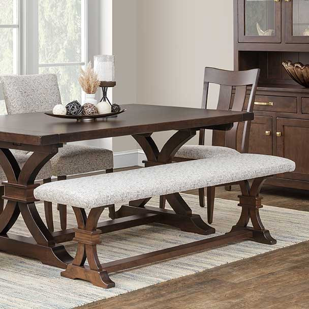 Amish Sherwood Cushion Dining Bench — actual product photograph