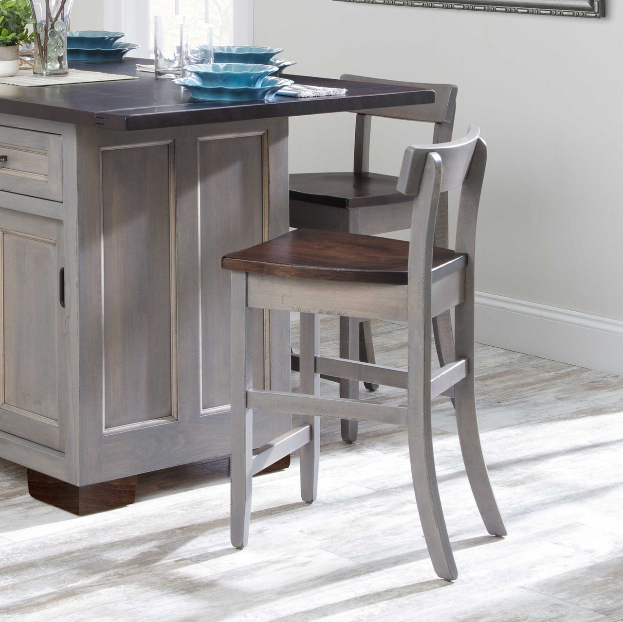 Amish Eddison Low Back Bar Chair — actual product photograph