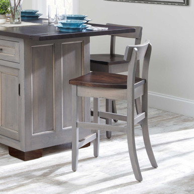 Eddison Low Back Bar Chair | Handmade Amish Solid Wood Furniture with Heirloom Quality Craftsmanship, Made in USA