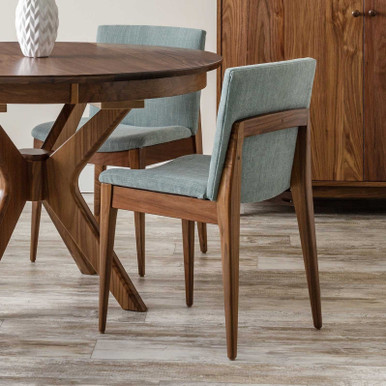 Mid Century Modern Tampa Cushion Dining Chair | Handmade Amish Solid Wood Furniture with Heirloom Quality Craftsmanship, Made in USA