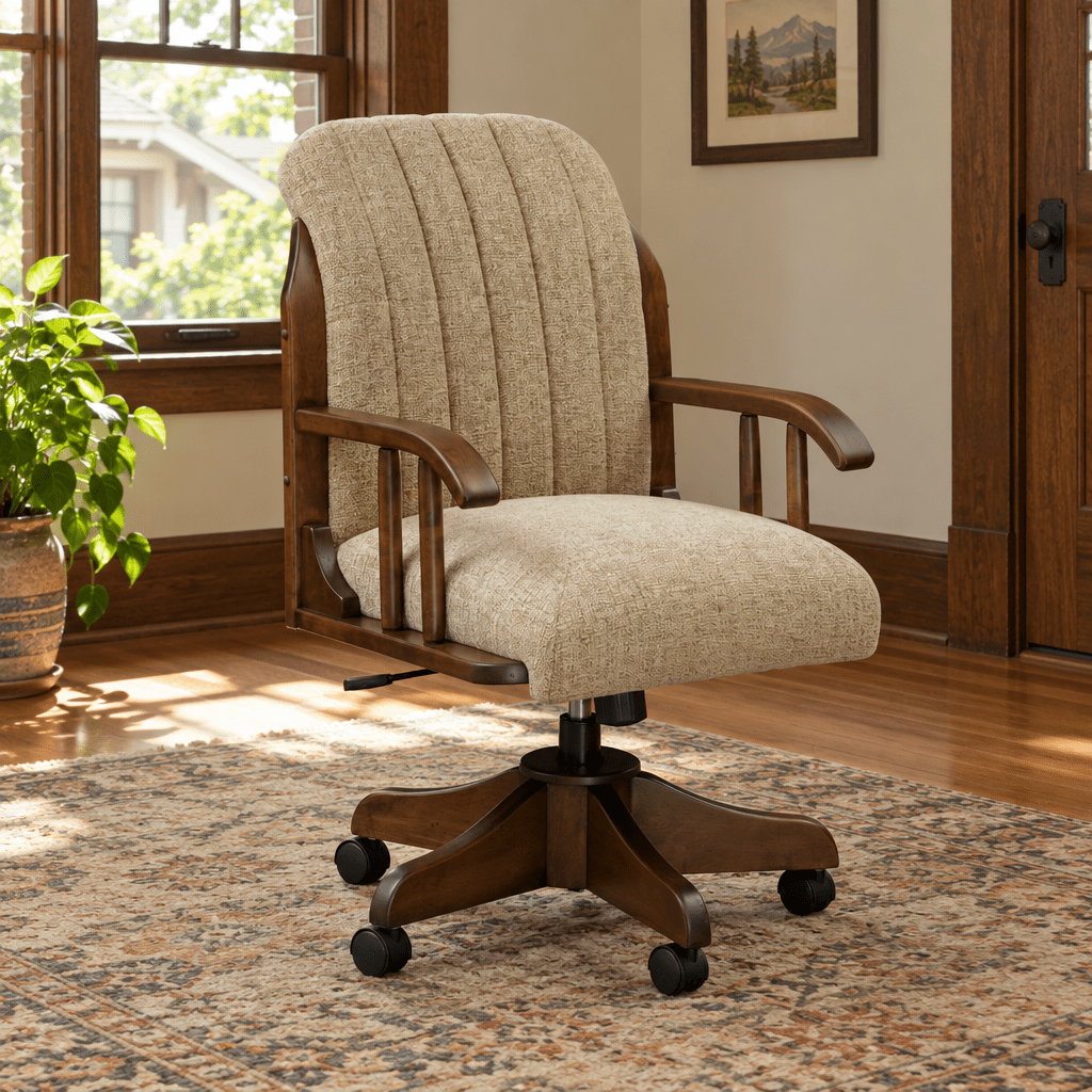 Amish Delray Wood Desk Chair — actual product photograph