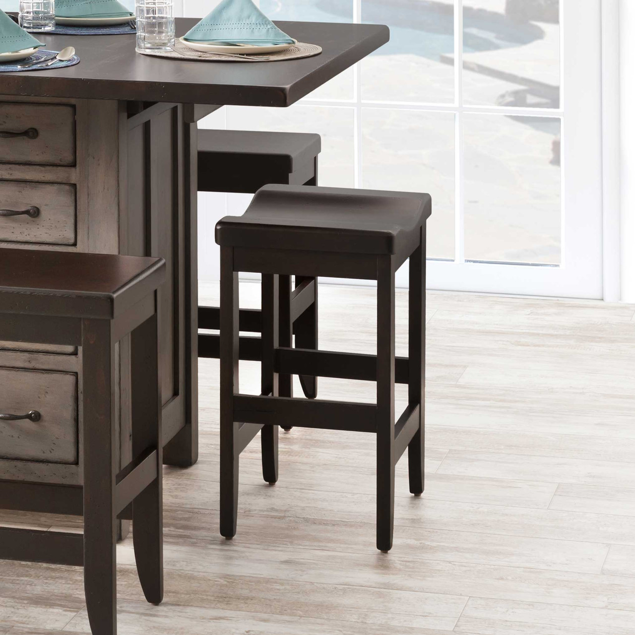 Amish Rustic Clifton Bar Height Stool — actual product photograph