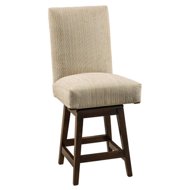 Sheldon Upholstered Swivel Bar Stool | Handmade Amish Solid Wood Furniture with Heirloom Quality Craftsmanship, Made in USA