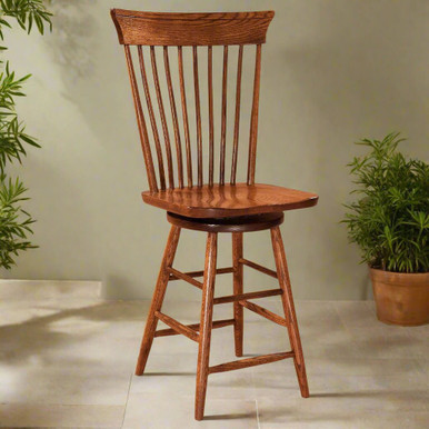 Plymouth Windsor Swivel Bar Stool | Handmade Amish Solid Wood Furniture with Heirloom Quality Craftsmanship, Made in USA