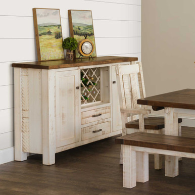 Houston Dining Wine Storage Server | Handmade Amish Solid Wood Furniture with Heirloom Quality Craftsmanship, Made in USA