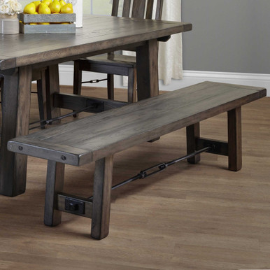 Ouray Iron Buckle Dining Bench | Handmade Amish Solid Wood Furniture with Heirloom Quality Craftsmanship, Made in USA